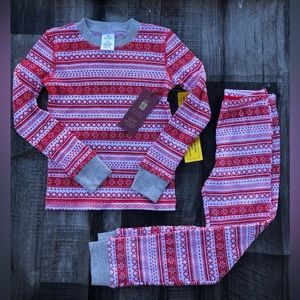 New Rachel Parcell Kids Red Scarlett Fairisle 2 Piece Long Sleeve Pajama Set